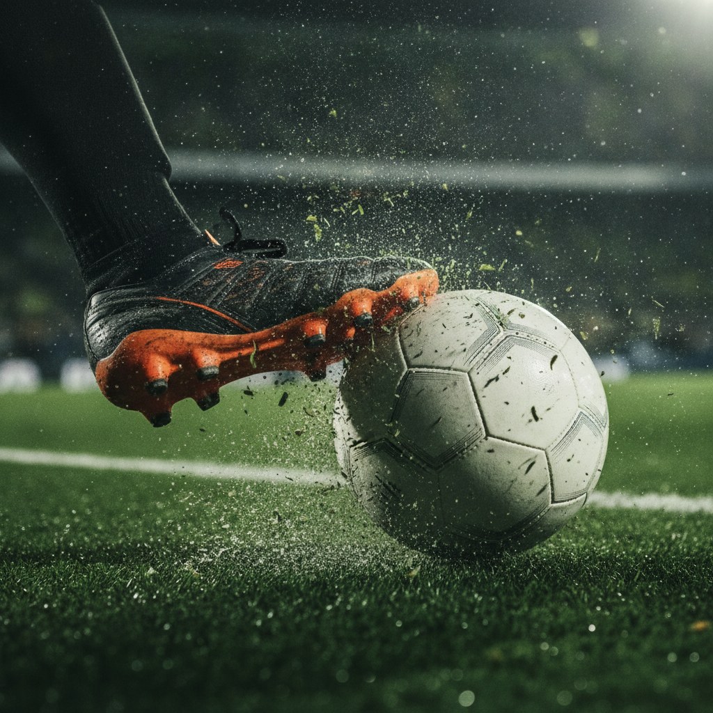 Futbolcu şut anı detay